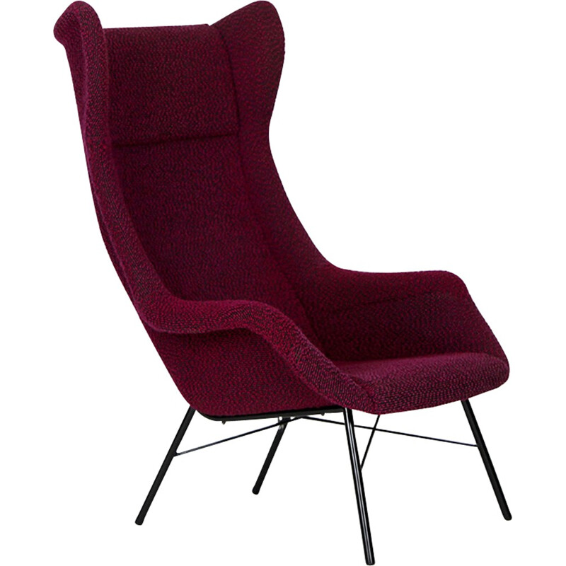 Vintage purple armchair by Miroslav Navratil for Ton - 1960s