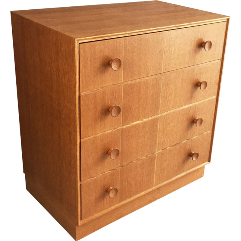 British teak chest of drawers with plinth base - 1960s