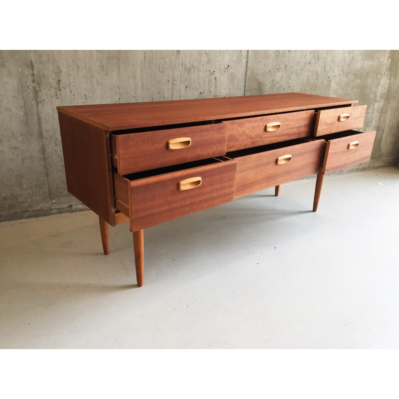 Mid-century wide chest of drawers for Schreiber - 1970s