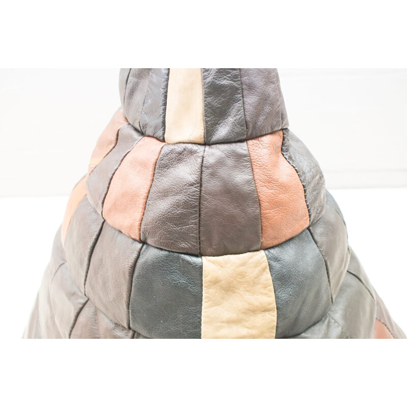 Leather Patchwork Beanbag leather De Sede - 1960s 