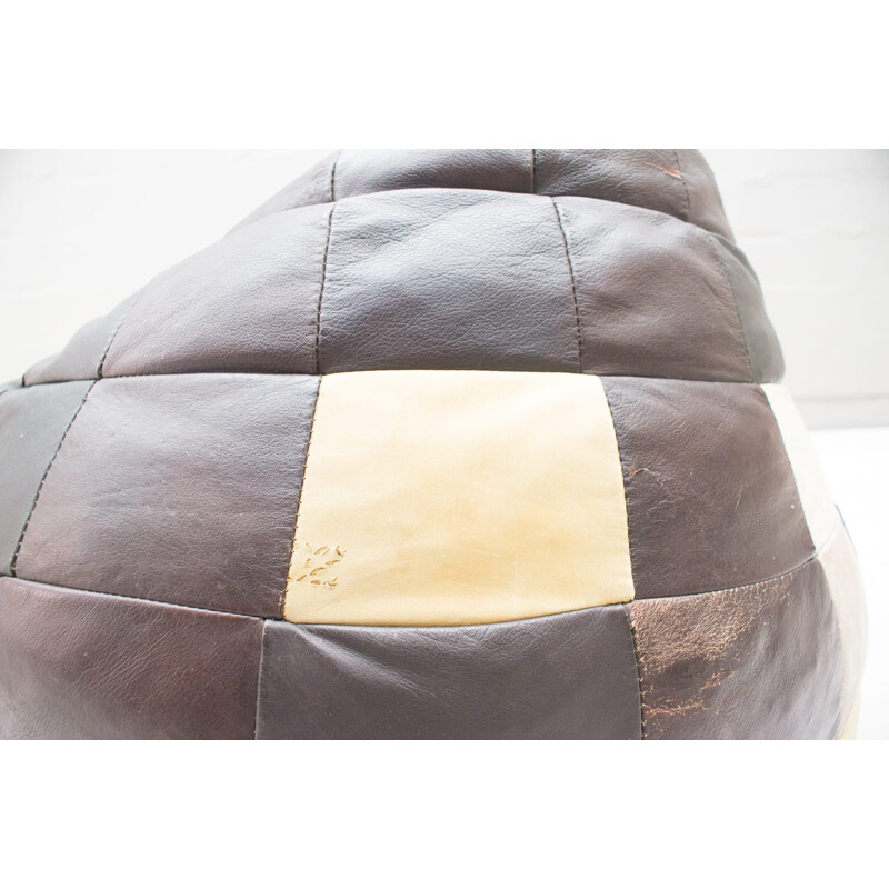 Leather Patchwork Beanbag leather De Sede - 1960s 