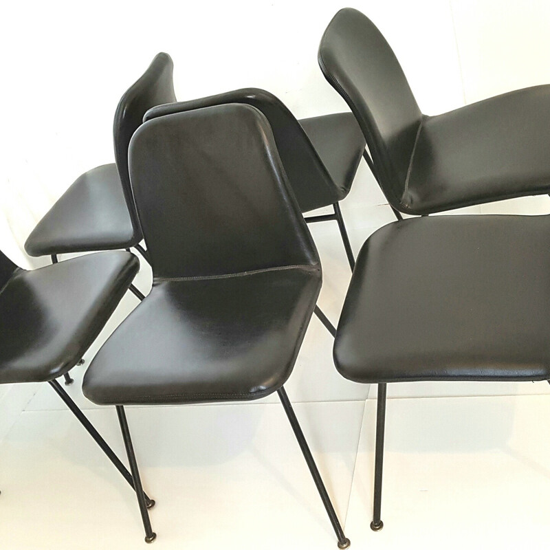 Suite of 6 chairs, italian design - 1960s