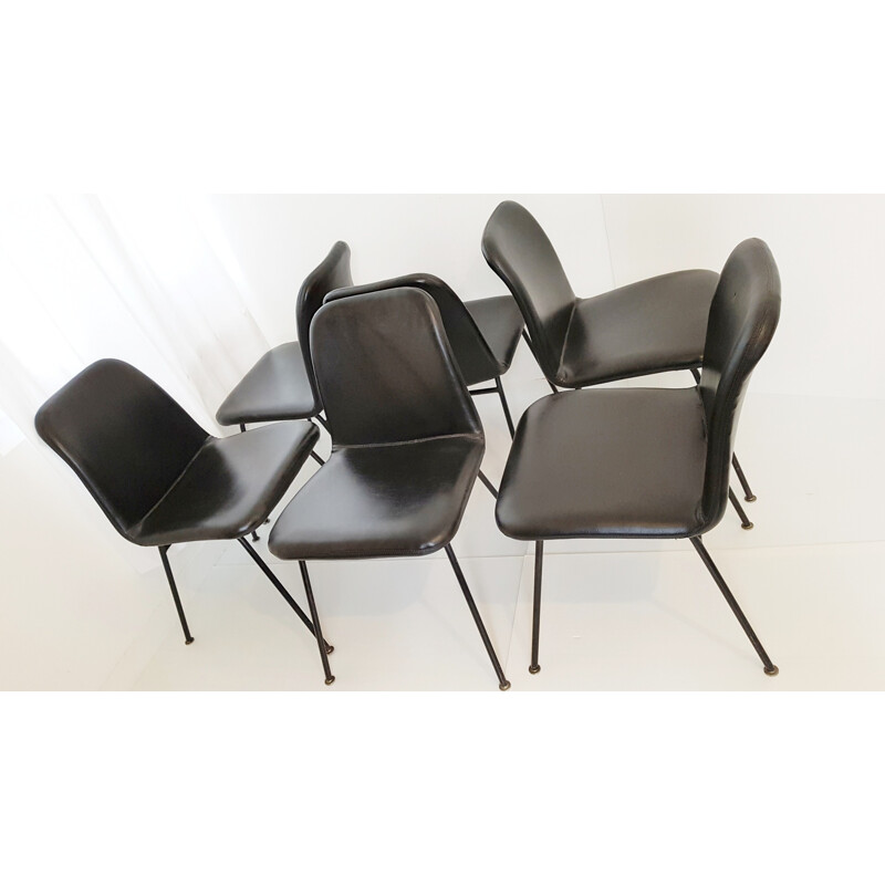 Suite of 6 chairs, italian design - 1960s