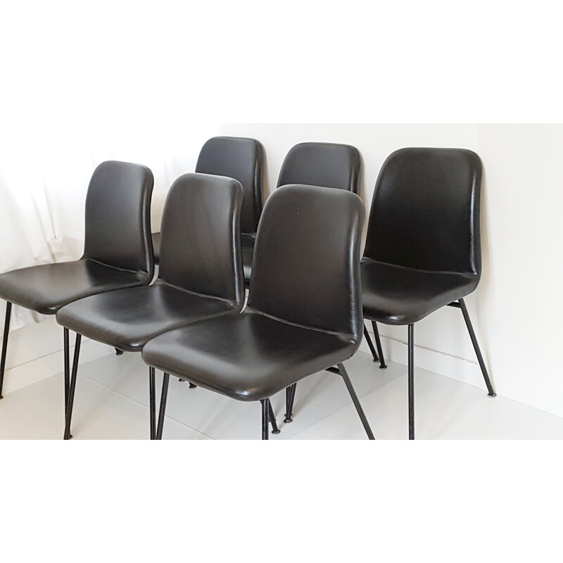 Suite of 6 chairs, italian design - 1960s