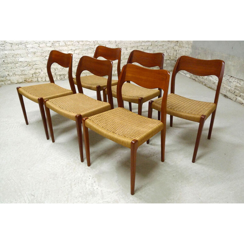 Set of 6 chairs by Niels Otto Moller for  J. L. MOLLER - 1960s