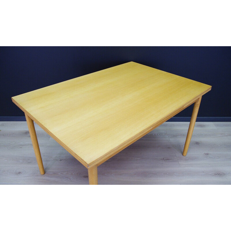 Table à repas vintage classique danois en frêne - 1960