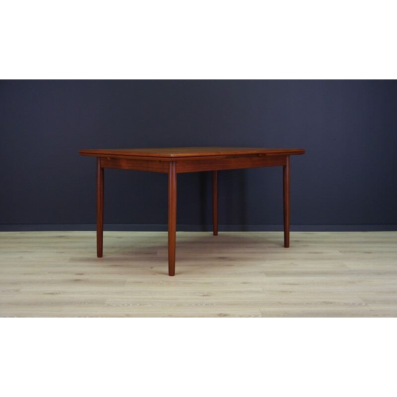 Table à repas Vintage scandinave en teck massif - 1960