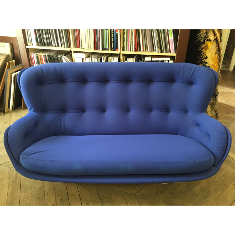 Vintage blue Sofa with fiberglass hull by Michel Cadestin for Airborne international - 1960s