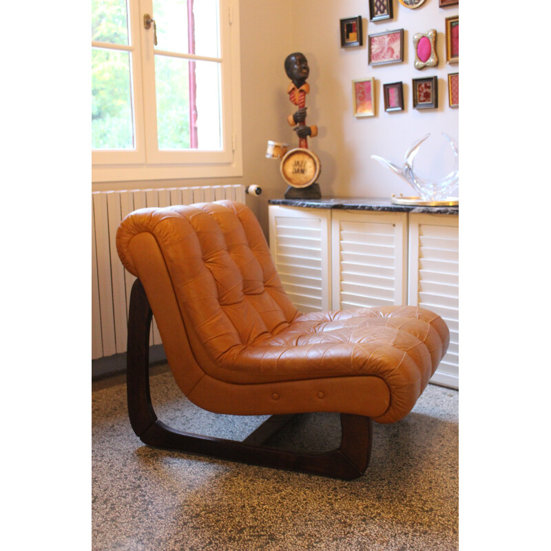 Vintage Leather German Armchair - 1960s