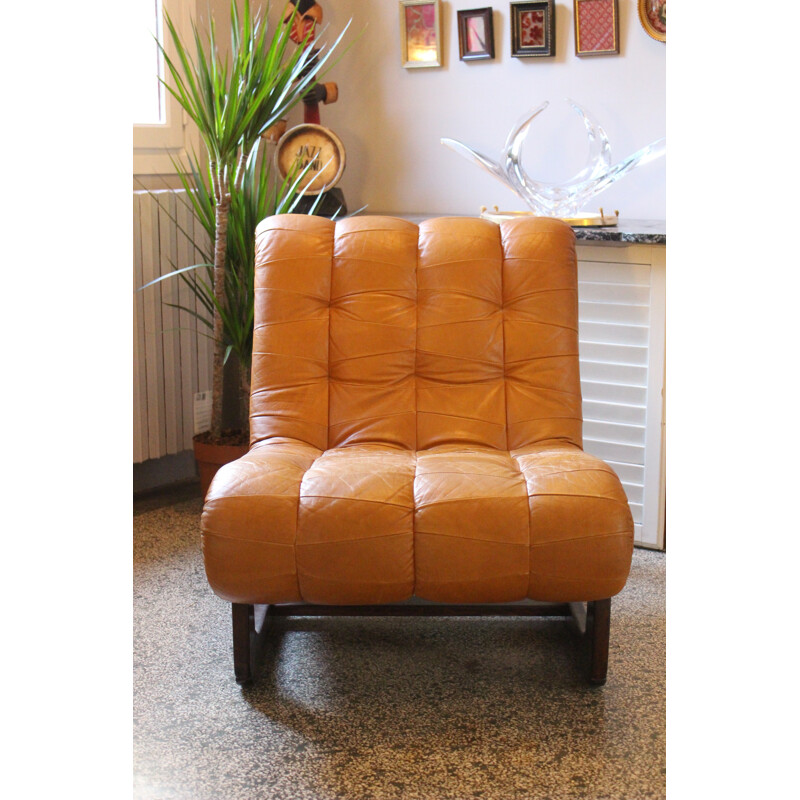 Vintage Leather German Armchair - 1960s