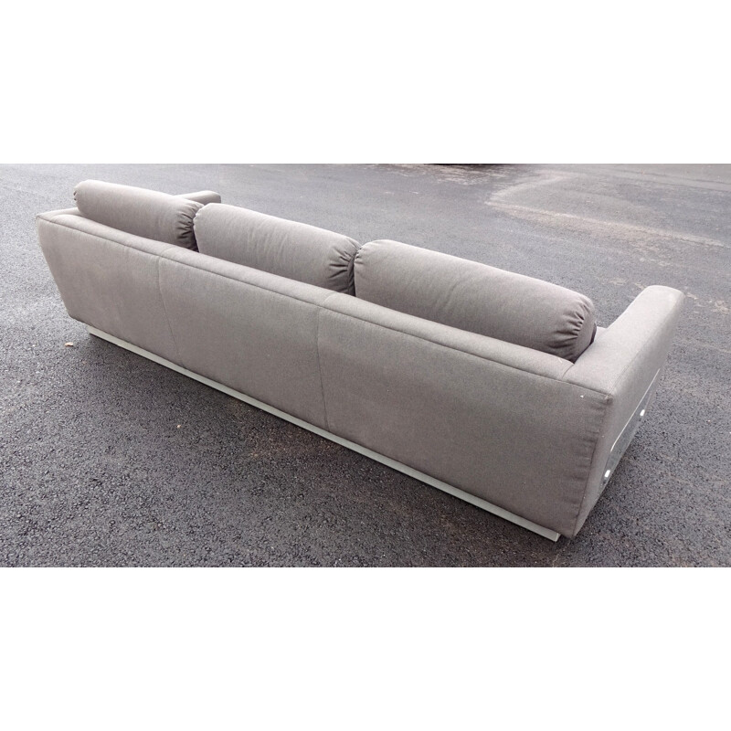 Vintage French Sofa reupholstered in grey fabric - 1970s