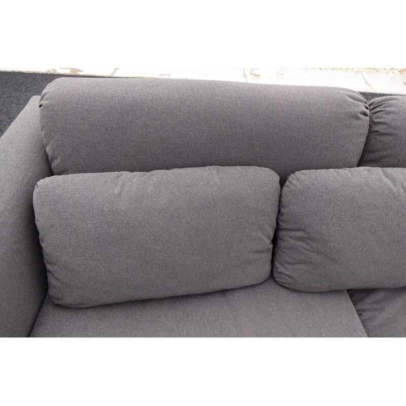 Vintage French Sofa reupholstered in grey fabric - 1970s