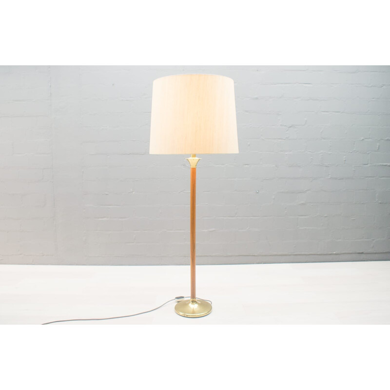 Scandinavian vintage teak and brass floor lamp, 1960