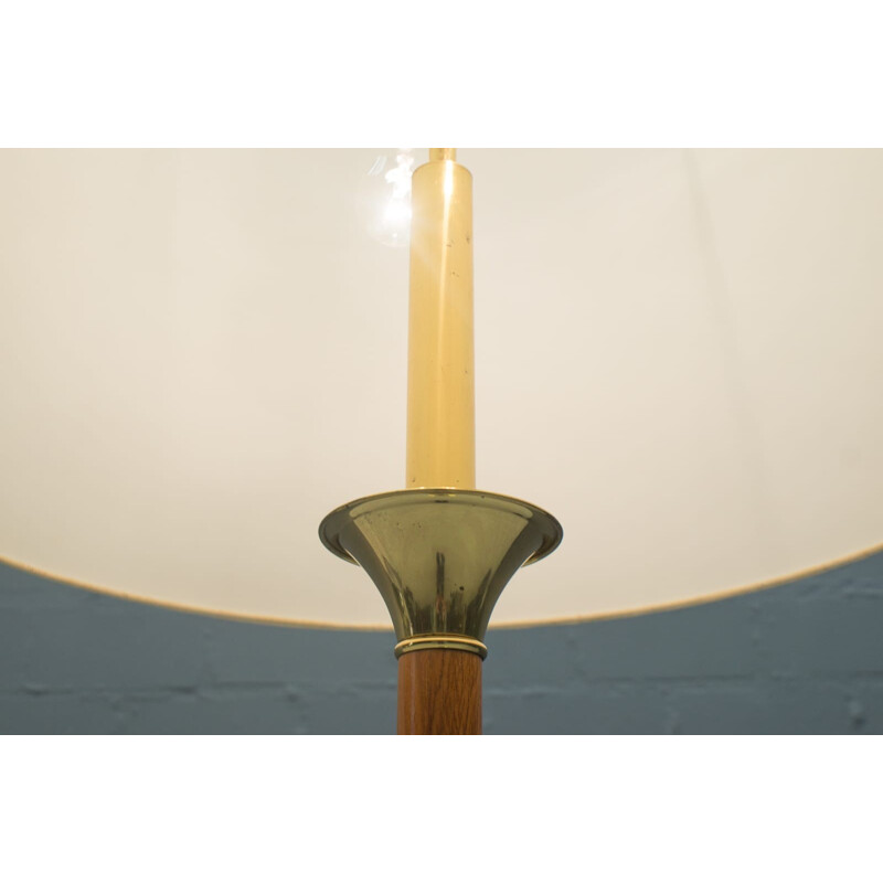 Scandinavian vintage teak and brass floor lamp, 1960