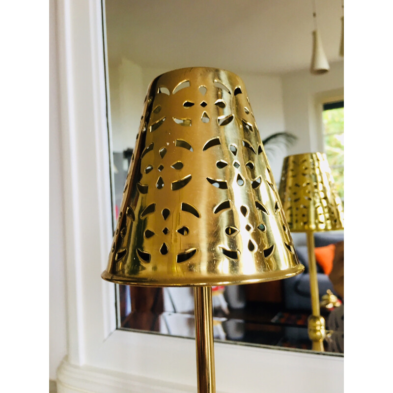 Pair of vintage lamps in brass - 1970s