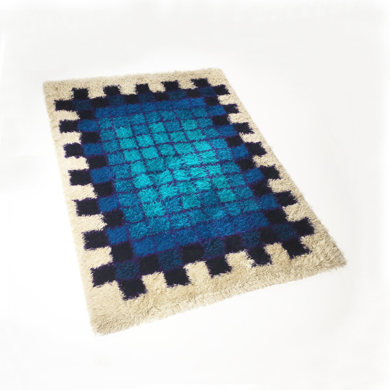 Danish Pop Art Wool Rya Rug by Hojer Eksport Wilton - 1960s