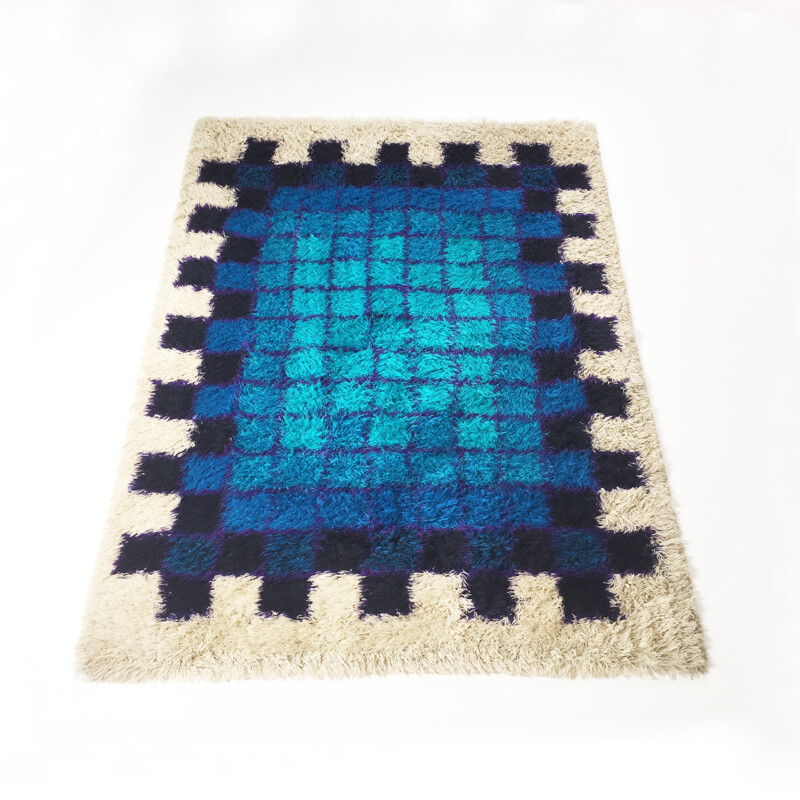 Danish Pop Art Wool Rya Rug by Hojer Eksport Wilton - 1960s