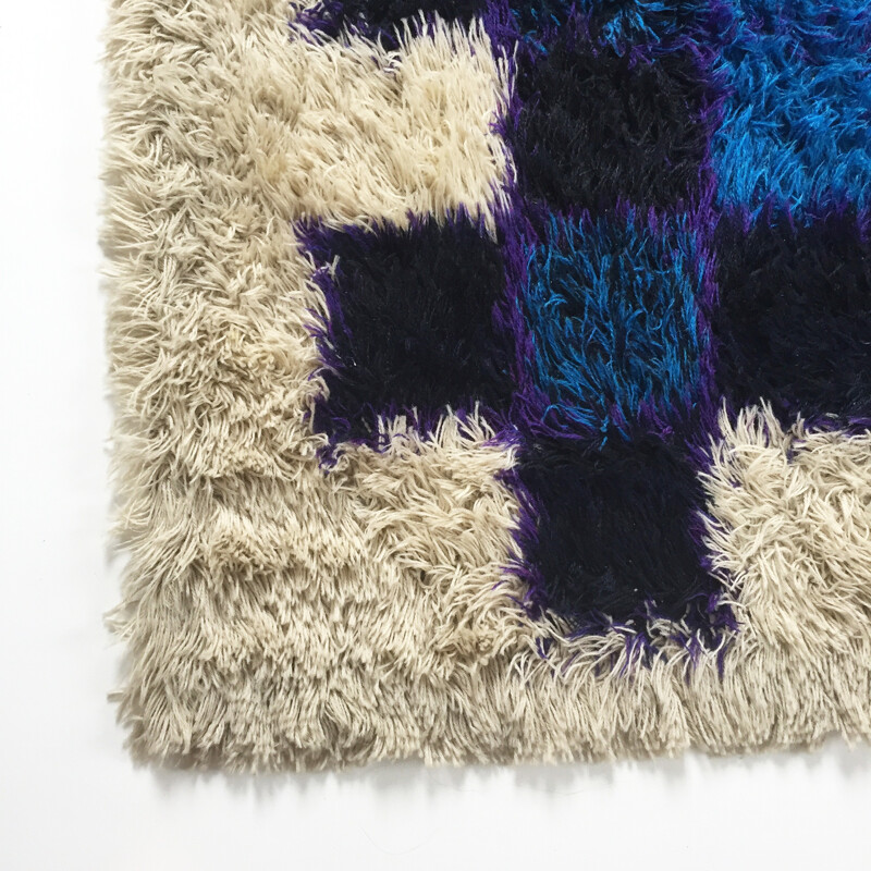Danish Pop Art Wool Rya Rug by Hojer Eksport Wilton - 1960s