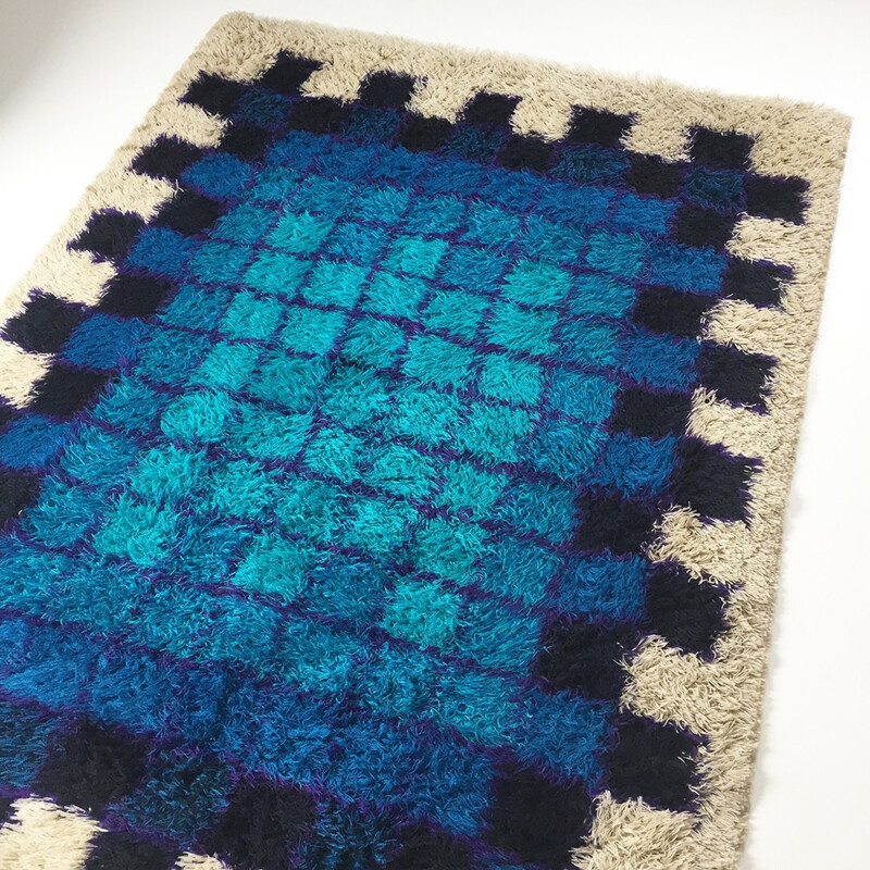 Danish Pop Art Wool Rya Rug by Hojer Eksport Wilton - 1960s