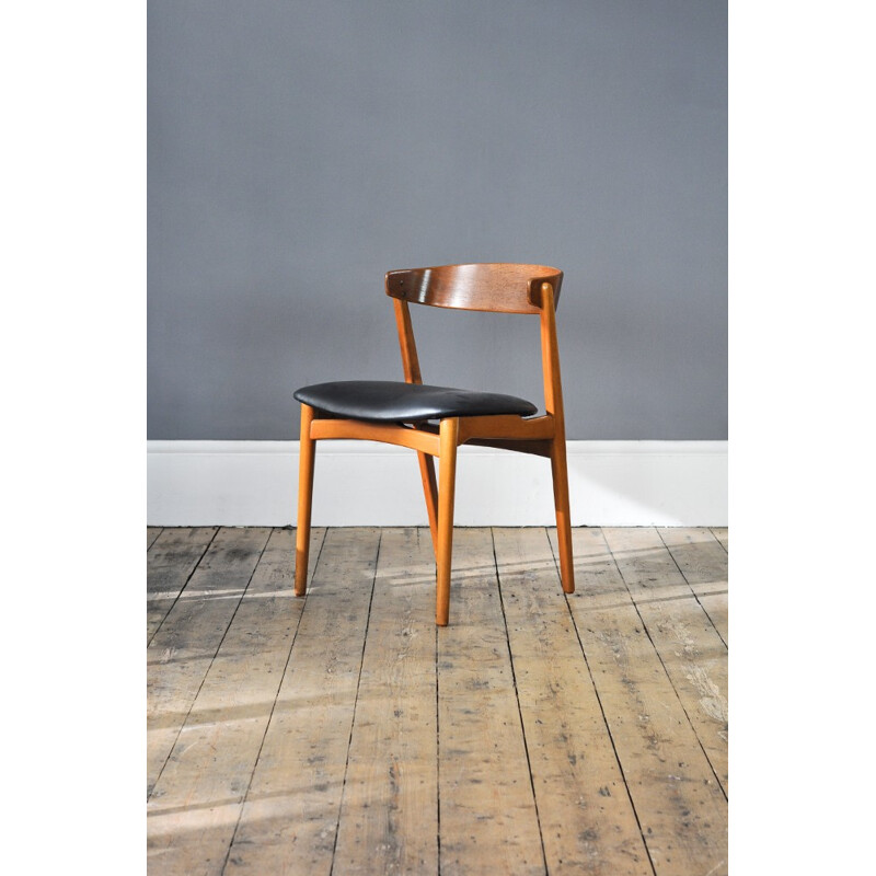 Set of 4 Teak and Beech Dining Chairs - 1960s