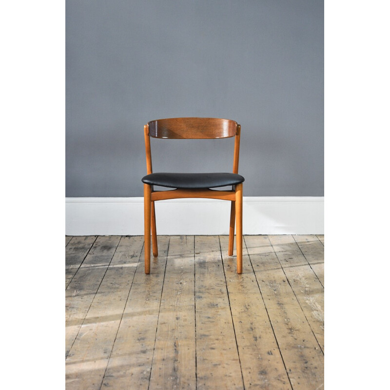 Set of 4 Teak and Beech Dining Chairs - 1960s