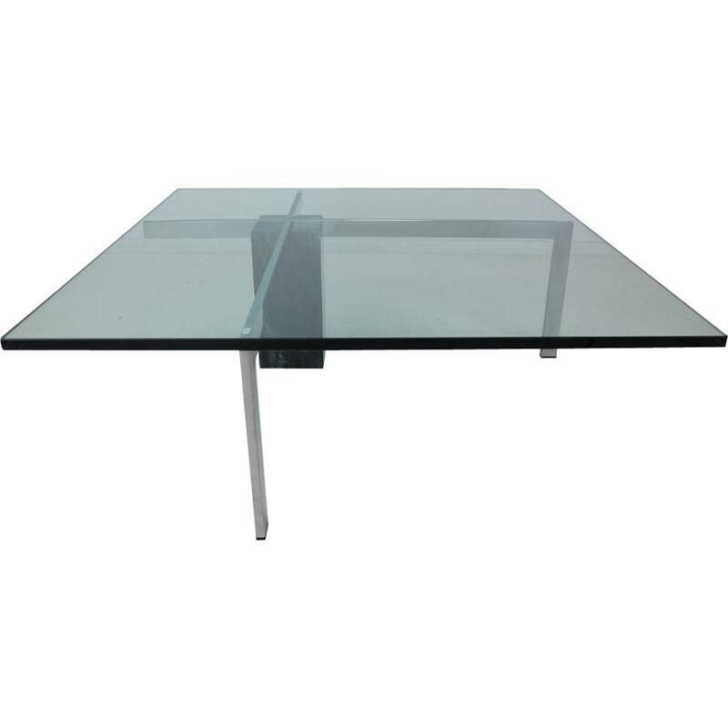 Modernist Italian Marble and Glass Coffee Table - 1970s