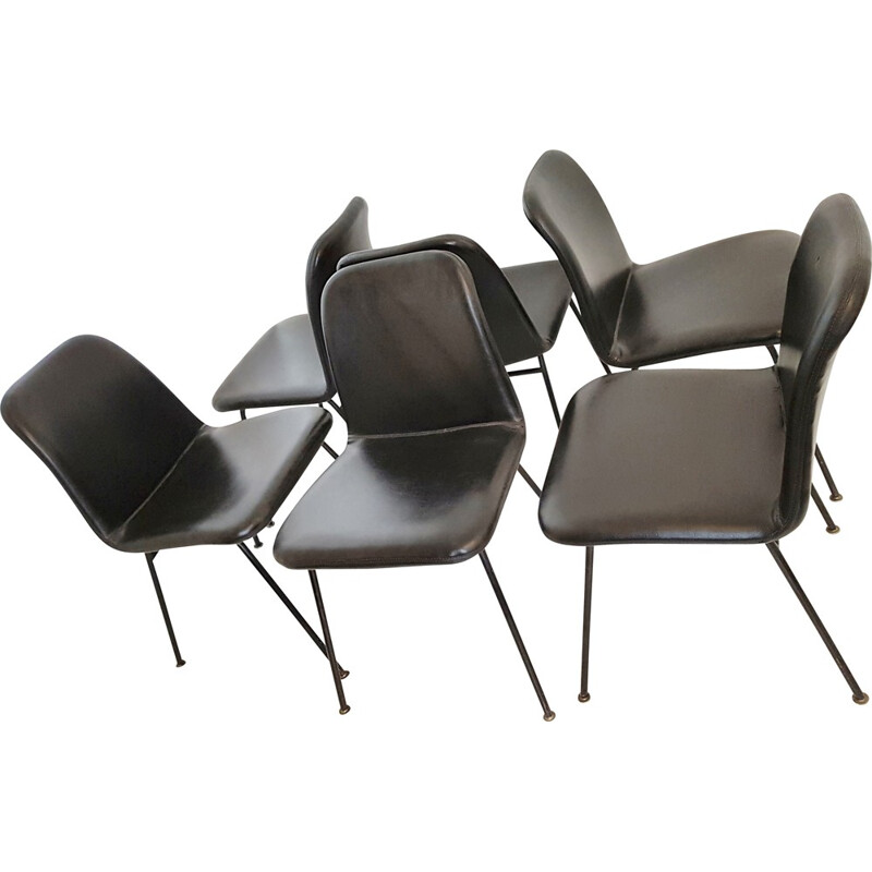 Suite of 6 chairs, italian design - 1960s