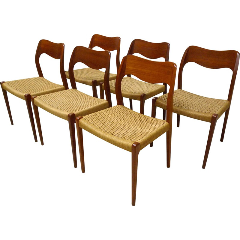 Set of 6 chairs by Niels Otto Moller for  J. L. MOLLER - 1960s