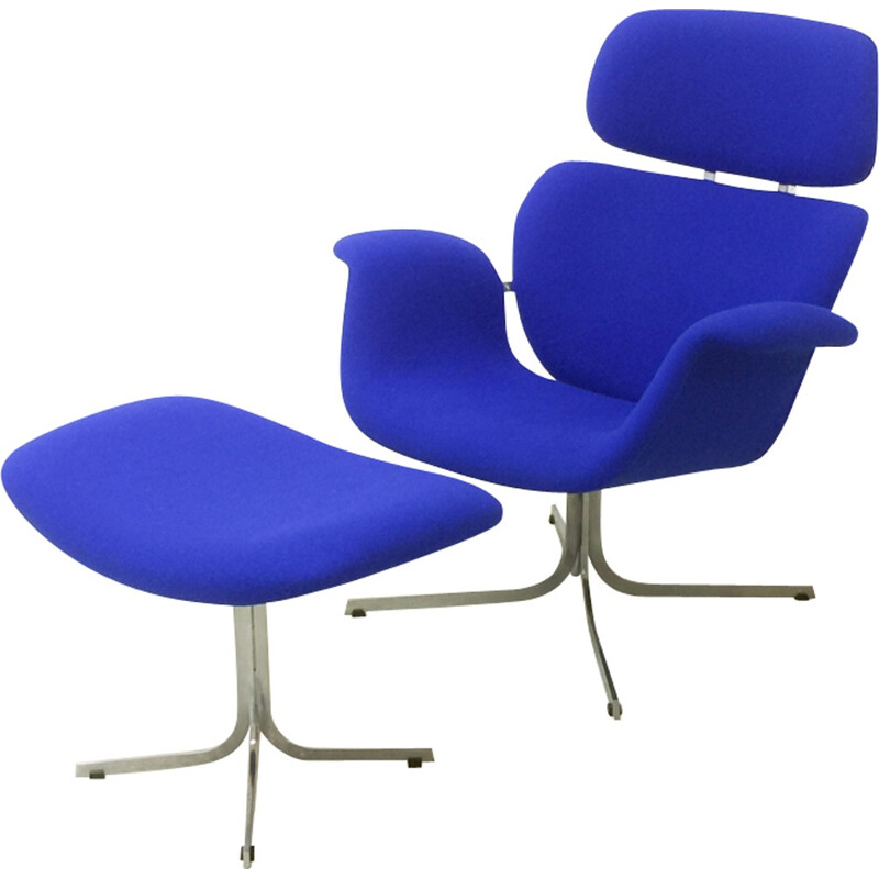 Big Tulip blue armchair by Pierre Paulin fro ARTIFORT - 1960s