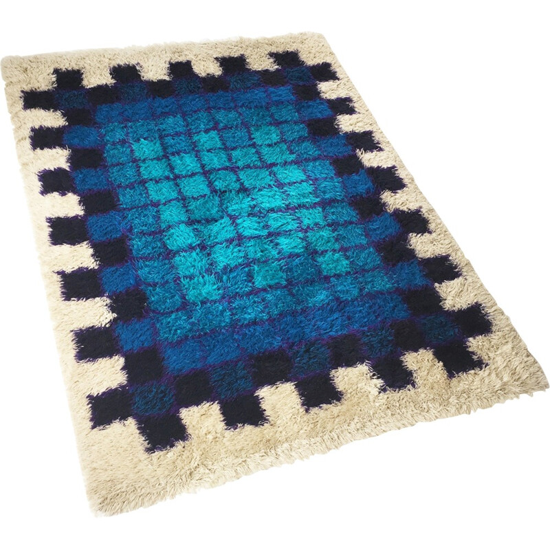 Danish Pop Art Wool Rya Rug by Hojer Eksport Wilton - 1960s