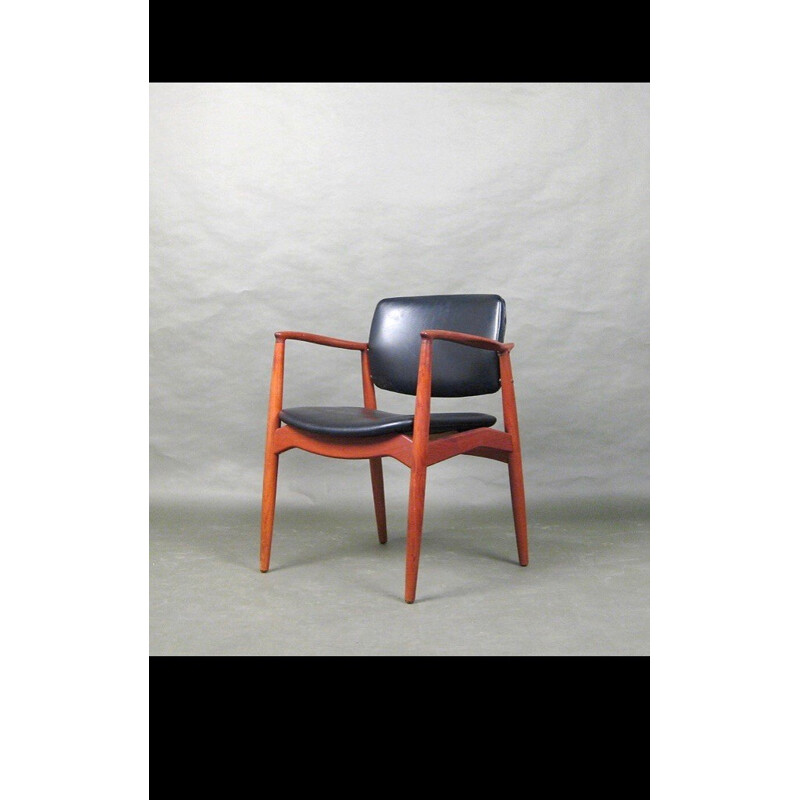 Fauteuil vintage scandinave en bois - 1950