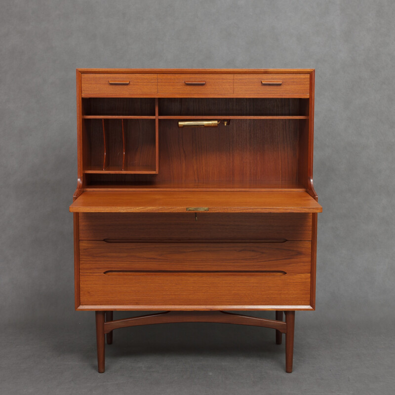 Vintage teak secretaire by Arne Wahl Iversen - 1960s