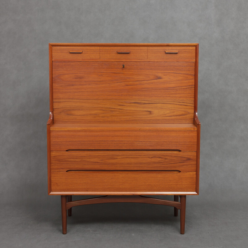 Vintage teak secretaire by Arne Wahl Iversen - 1960s