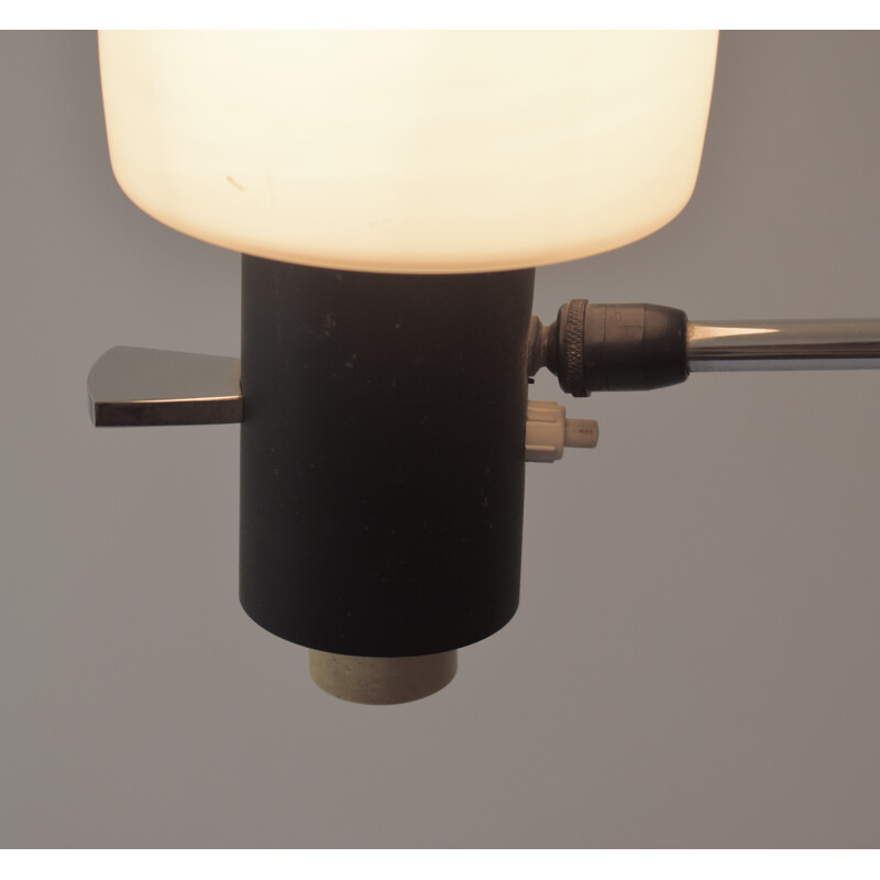 Lunel floor lamp made of black lacquered metal - 1950s