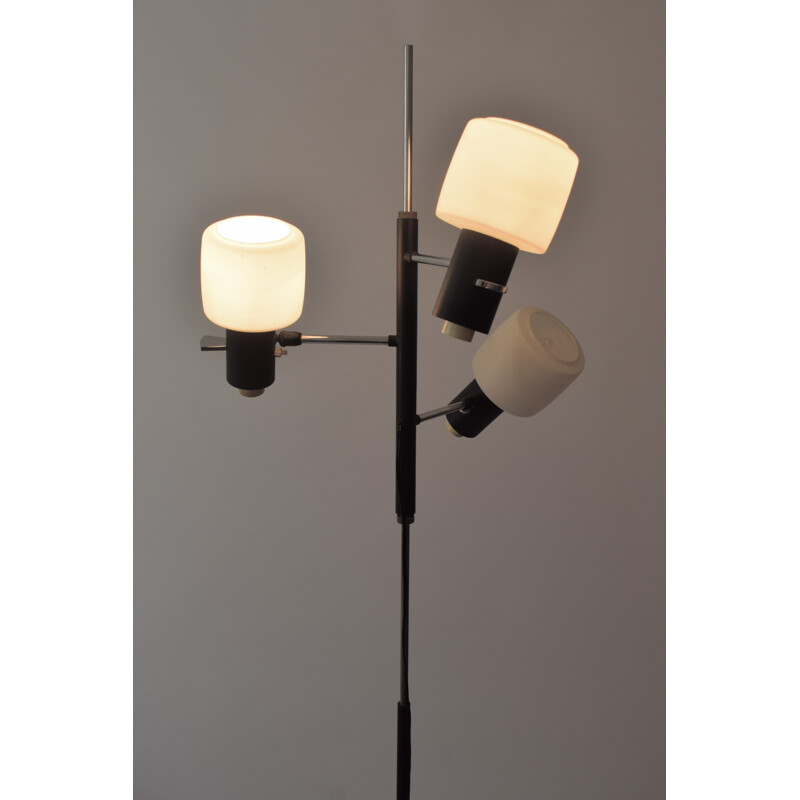 Lunel floor lamp made of black lacquered metal - 1950s