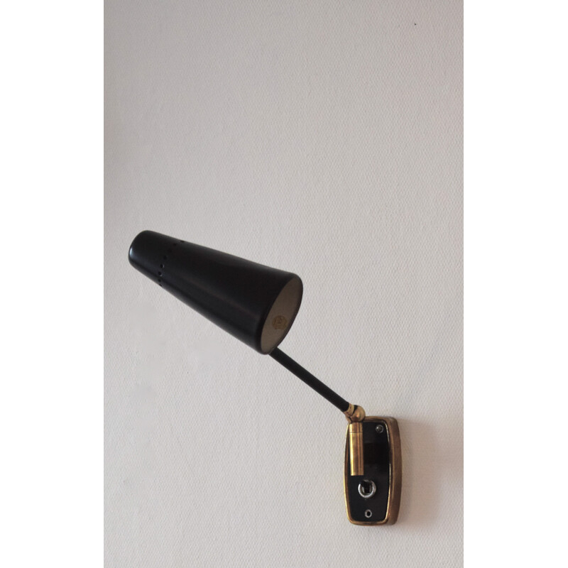 Vintage black italian wall lamp by Stilnovo - 1950s
