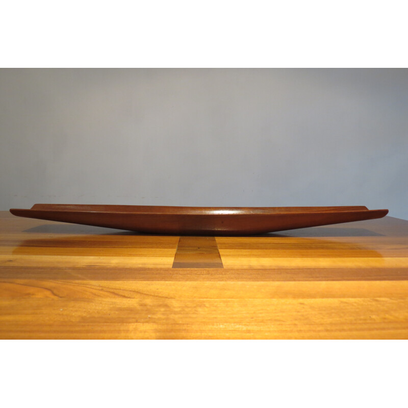 Long solid Teak plate - 1960s