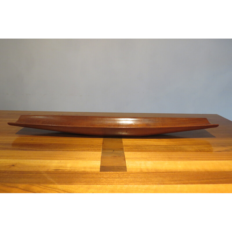 Long solid Teak plate - 1960s