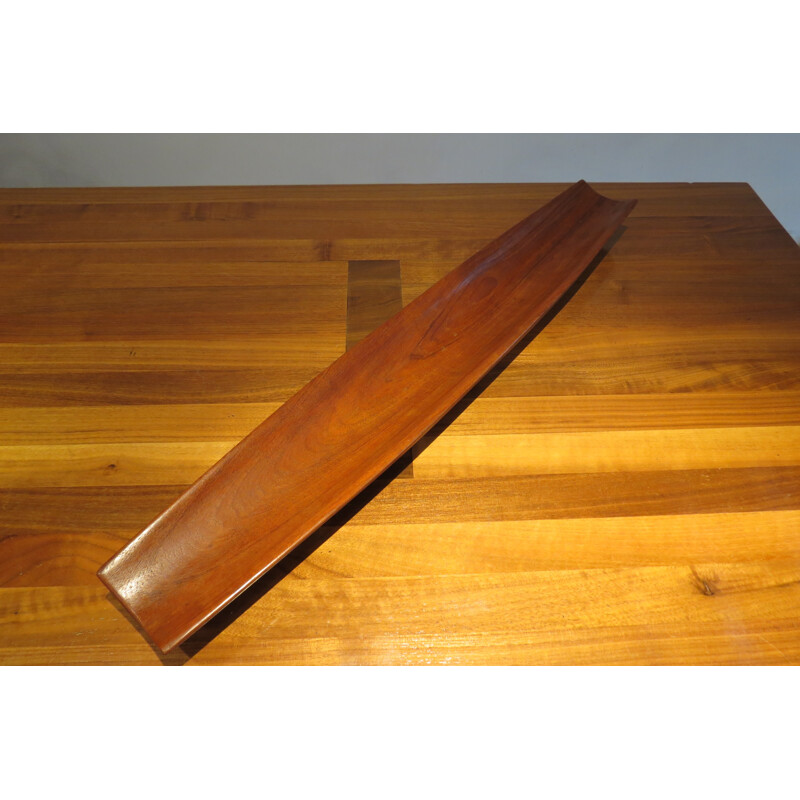 Long solid Teak plate - 1960s