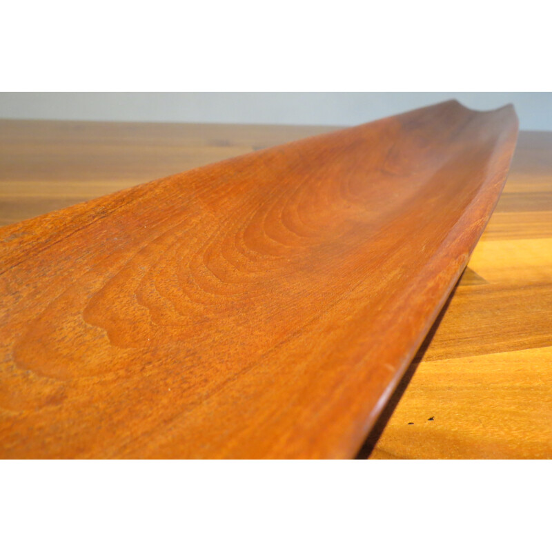 Long solid Teak plate - 1960s