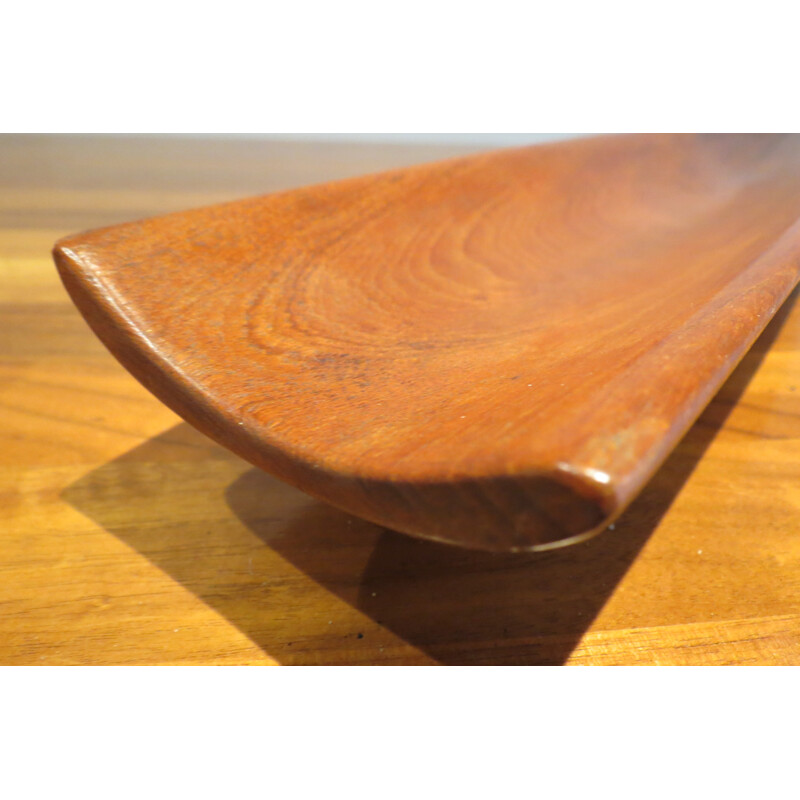 Long solid Teak plate - 1960s