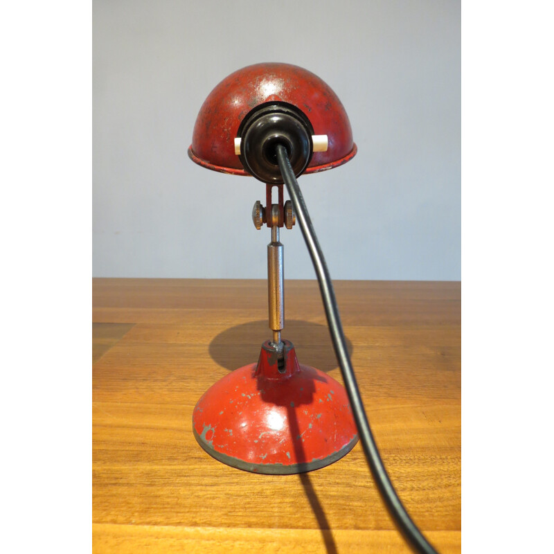 Red British Vintage Industrial Lamp by Grail - 1950s