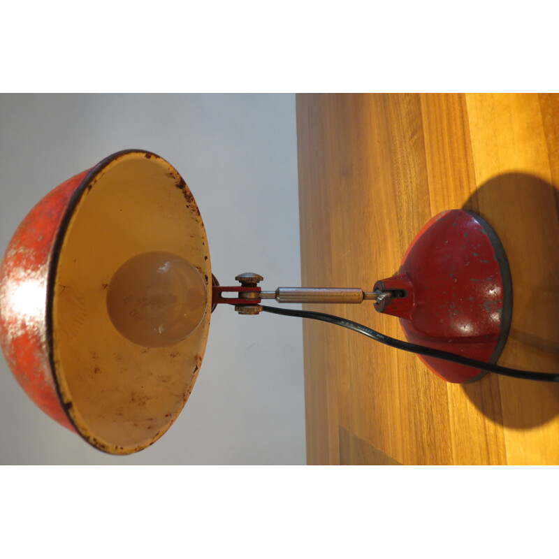 Red British Vintage Industrial Lamp by Grail - 1950s