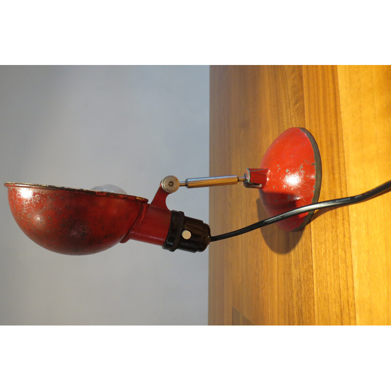 Red British Vintage Industrial Lamp by Grail - 1950s