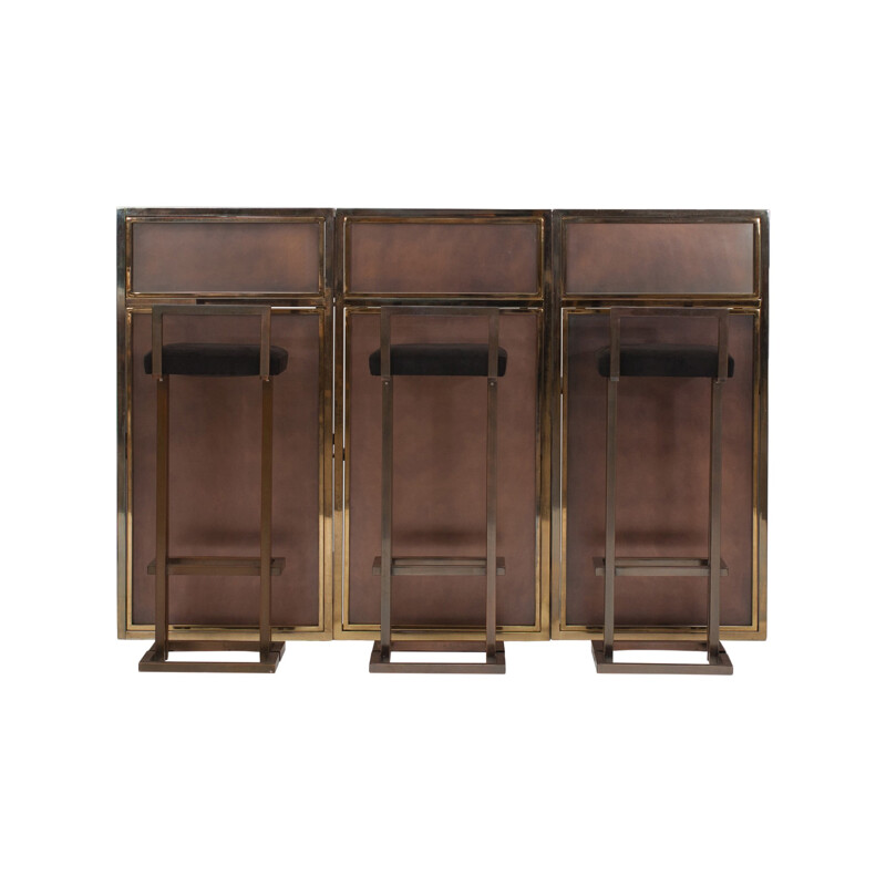 French Copper And Brass Bar Counter for Maison Jansen  - 1970s
