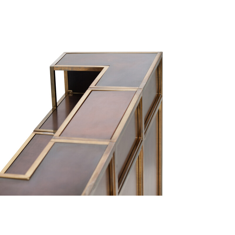 French Copper And Brass Bar Counter for Maison Jansen  - 1970s