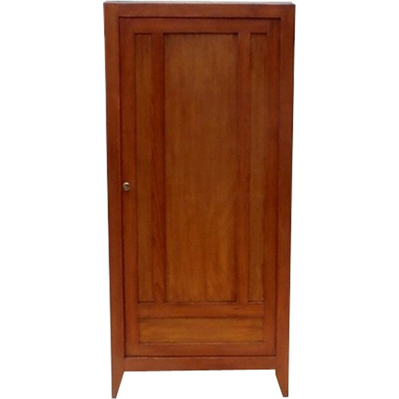 Vintage french cabinet, wardrobe in solid wood - 1950s
