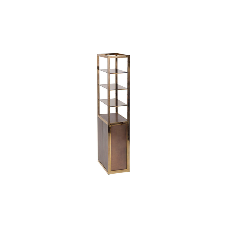 Copper and brass display cabinet by Maison Jansen - 1970s