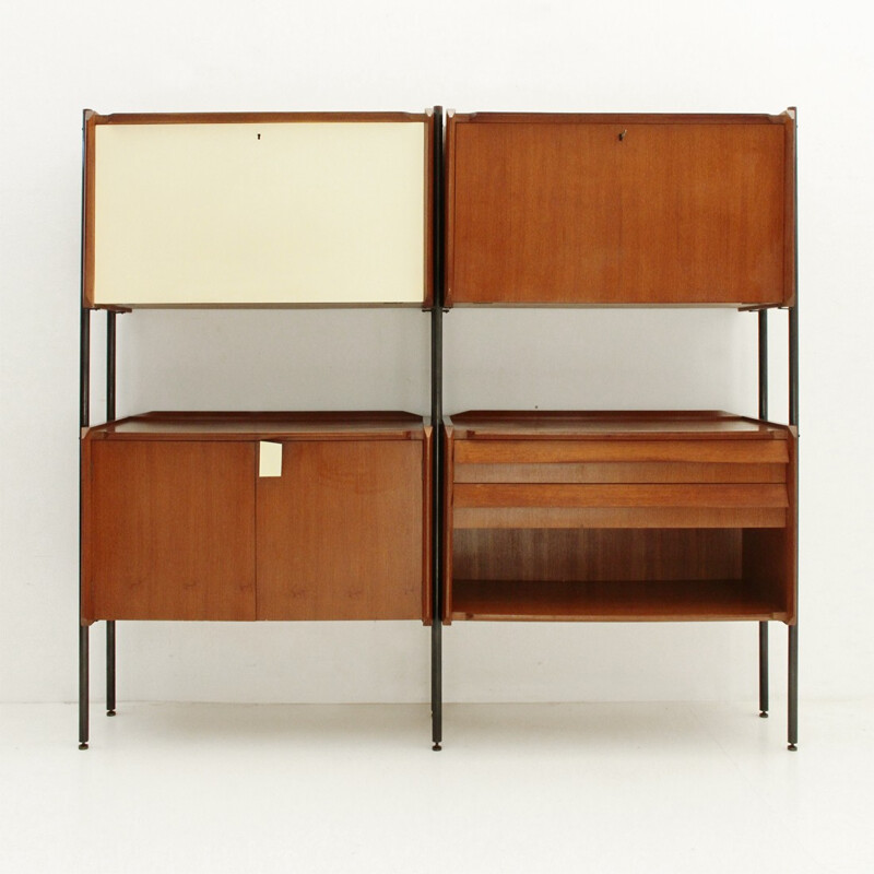 Vintage Italian wall unit system with uprights - 1950s