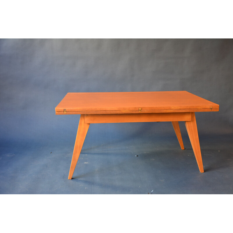 "Magic" vintage coffee table in wood by Albert Ducrot - 1950s